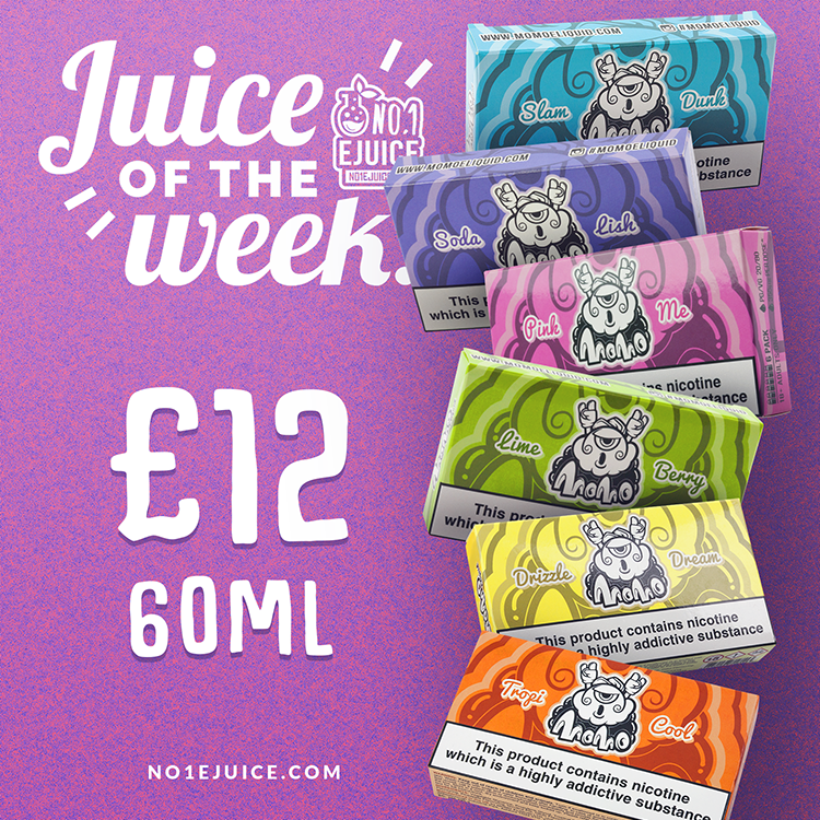 Juice of the Week - MoMo E-Liquid 60ml £12 | Yankee Juice Co. 5 New Flavours | Mix-Up Sweets 50ml | Lemon Ice by Flawless I Chubby Bubble Vapes £12