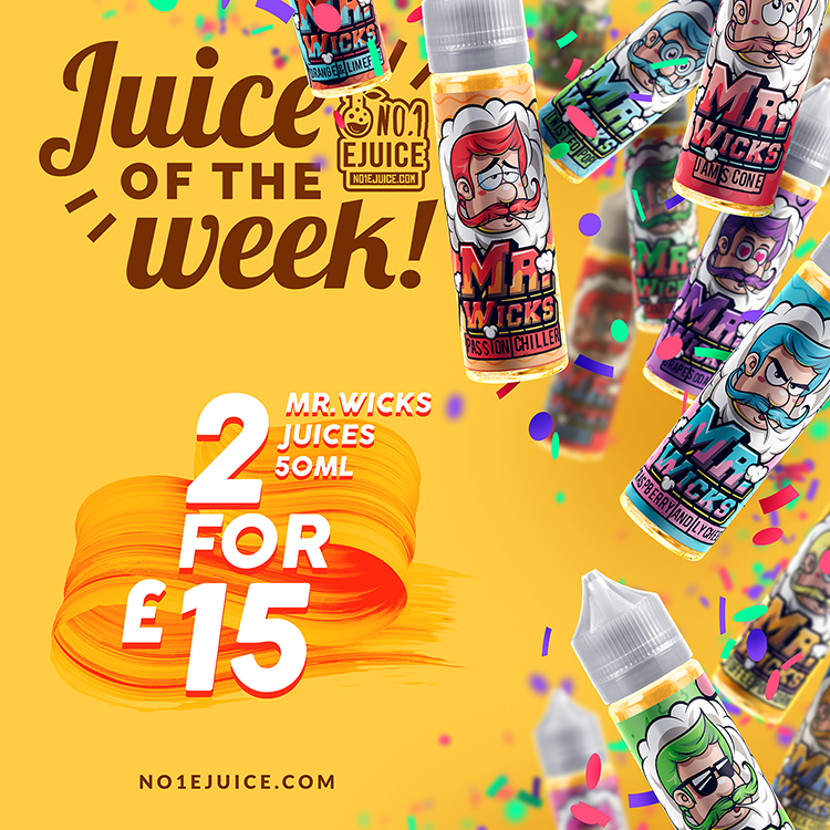 SAVE 25% on NEW Mr Wicks 2 for £15 Value Pack | Snap Liquids 300ml £25 MEGA VALUE Pack | Double Drip | Just Jam | Loco Lola | I VG Premium Liquids