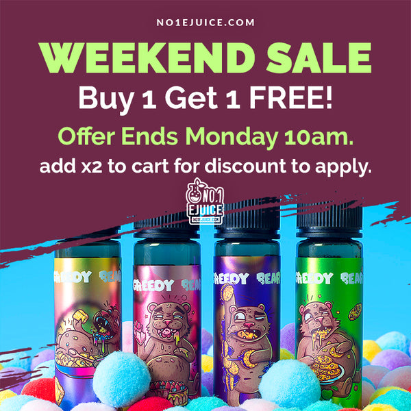 £14.95 Greedy Bear 50ml Buy 1 get 1 FREE - Add x2 to cart for discount to apply! - MoMo 50ml Glass Bottles SALE - MOJO Disposable Kits - My Man