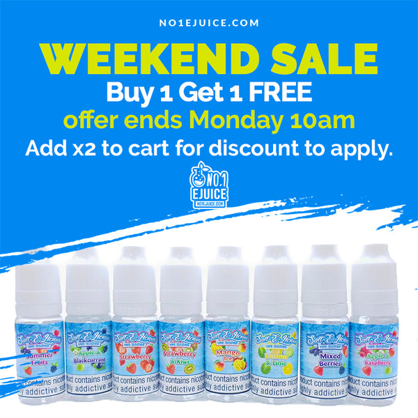 £3.50 Buy 1 Get 1 Free Weekend Sale - Salt E Licious 10ml 20mg - Offer Ends Monday 10am | Froot 50ml - Tropik Thunder 100ml - Salt Gambling Pack