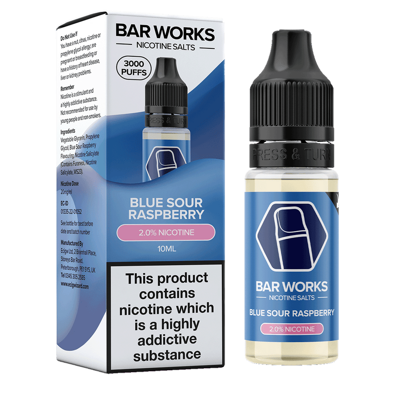 Blue Sour Raspberry Nic Salt by Bar Works - 10ml 20mg