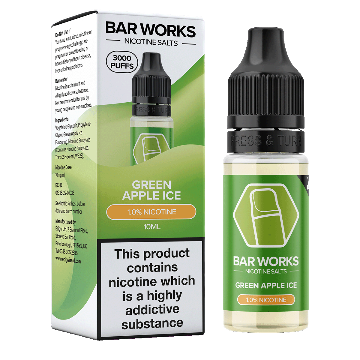 Bar Works | Green Apple Ice Nic Salt | E-Liquid | No1 Ejuice Bar Works | Green Apple Ice Nic Salt | E-Liquid | No1 Ejuice