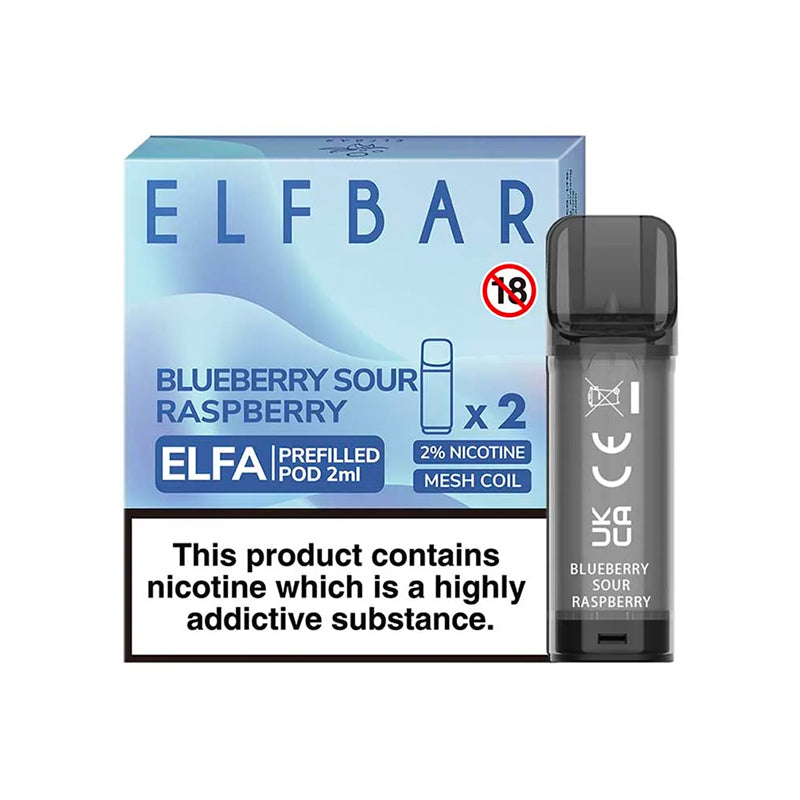 Blueberry Sour Raspberry Elf Bar Elfa Pods (Pack of 2)