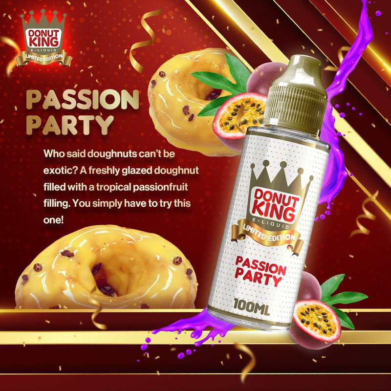 Passion Party E-Liquid by Donut King Limited Edition- 100ml 0mg