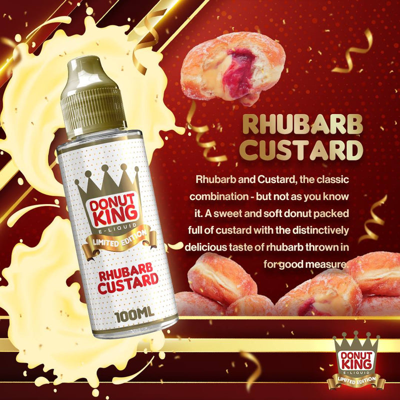 Rhubarb & Custard E-Liquid by Donut King Limited Edition- 100ml 0mg