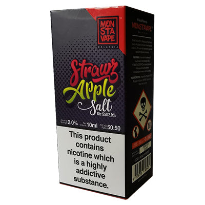 Strawz Apple E-Liquid by Monsta Vape Salts 10ml